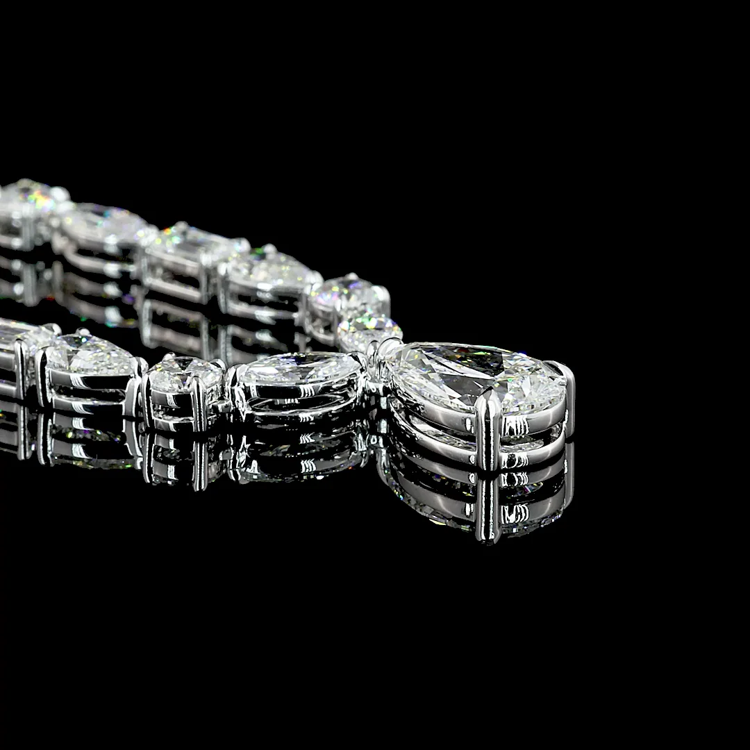 19.17 Cts 14k White Gold Mix Shape Special Necklace - Image 2