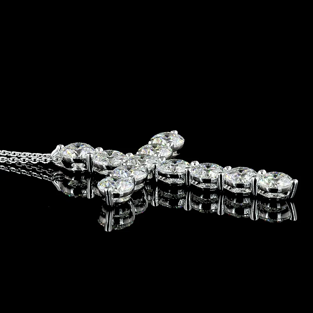 5.47 Cts 14k White Gold Round Shape Symbol Pendant - Image 2