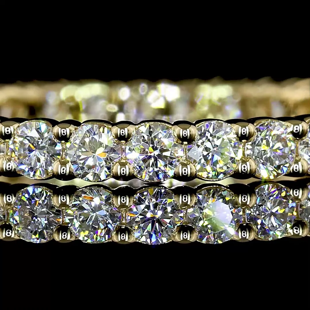 0.93 Cts 14k Yellow Gold Round Shape Eternity Band Eternity Band - Image 3