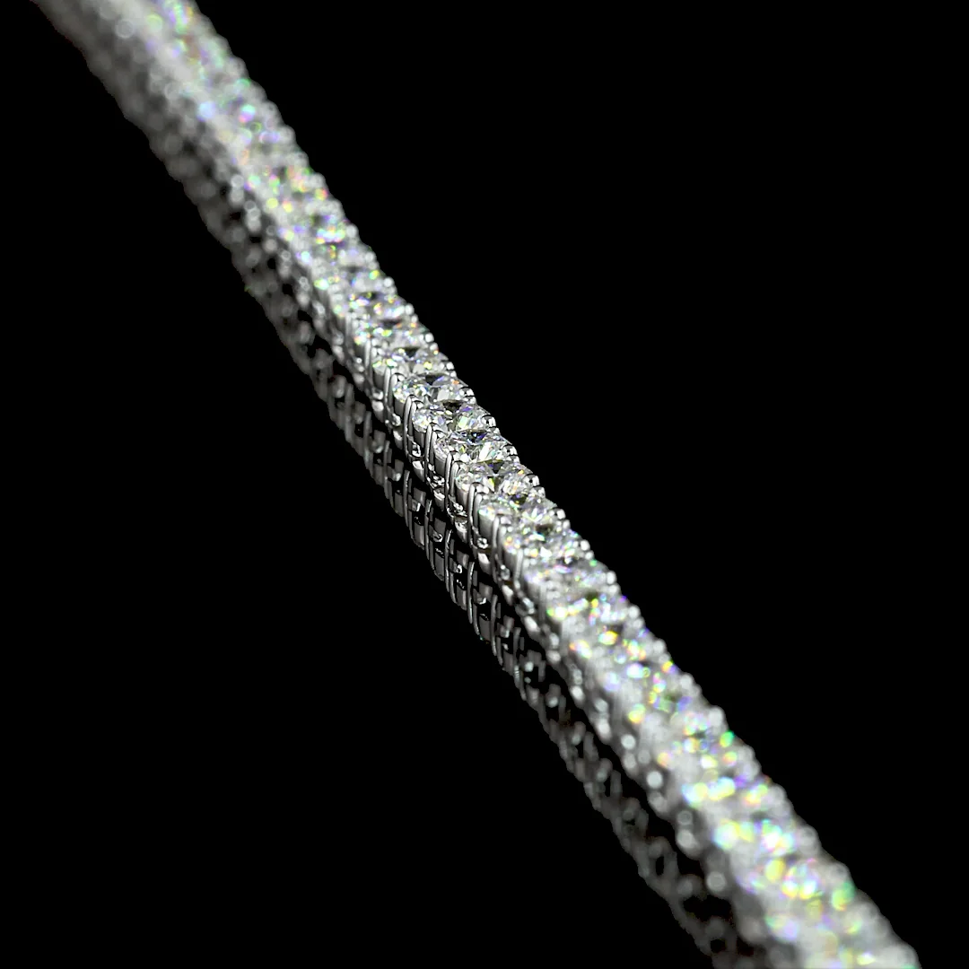 4.73 Cts 14k Two Tone Round Shape Tennis Necklace - Image 2