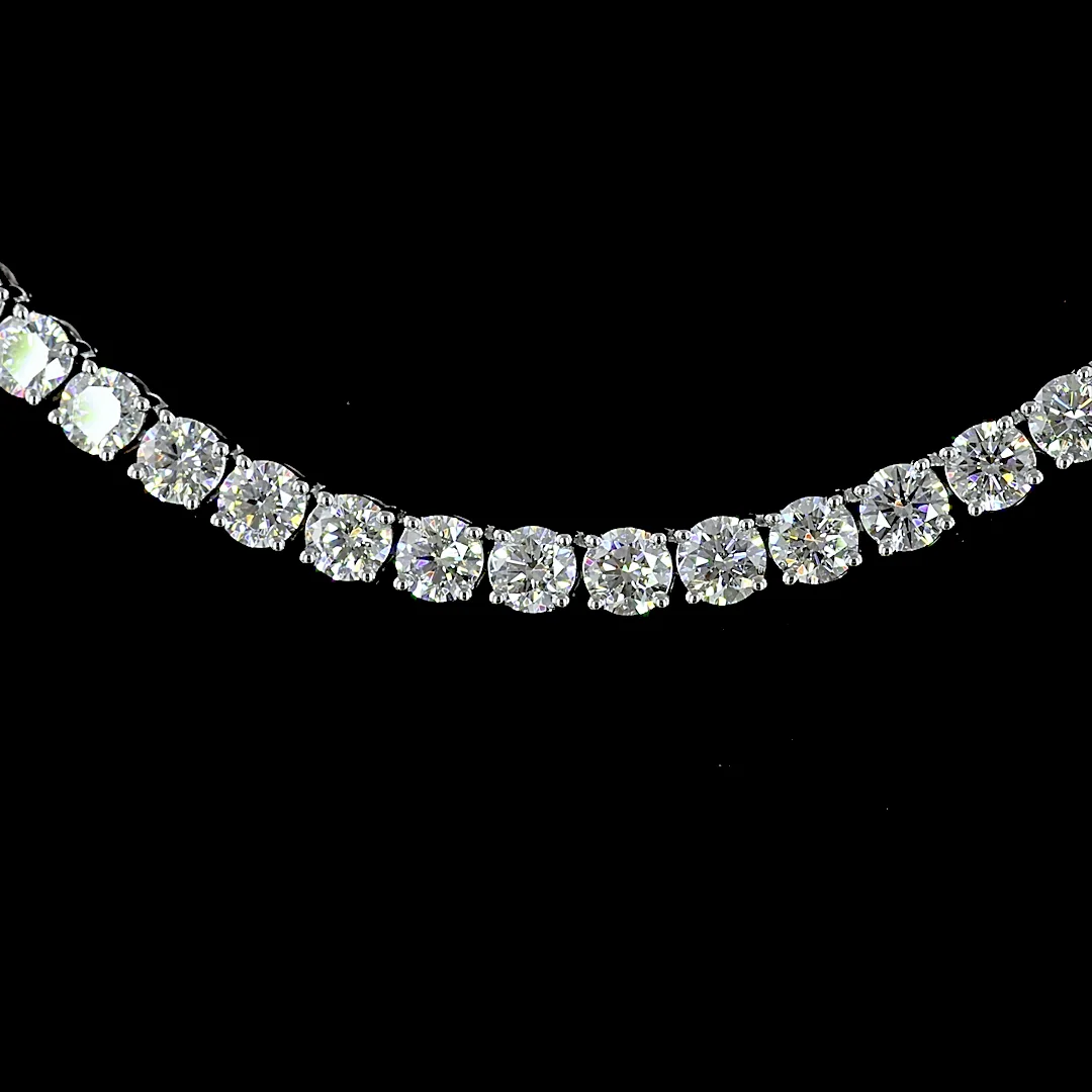 4.73 Cts 14k Two Tone Round Shape Tennis Necklace - Image 3