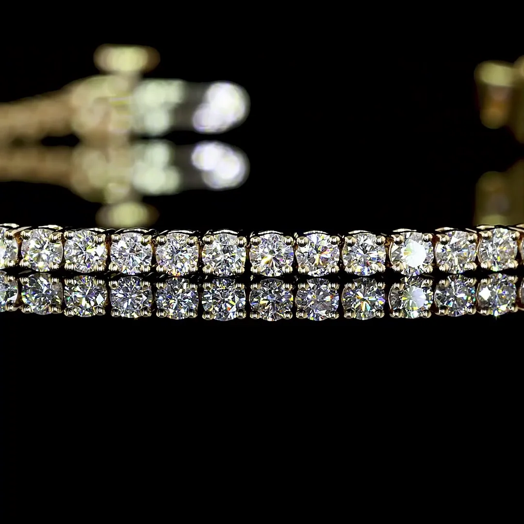 2.22 Cts 14k Yellow Gold Round Shape Tennis Bracelet - Image 2