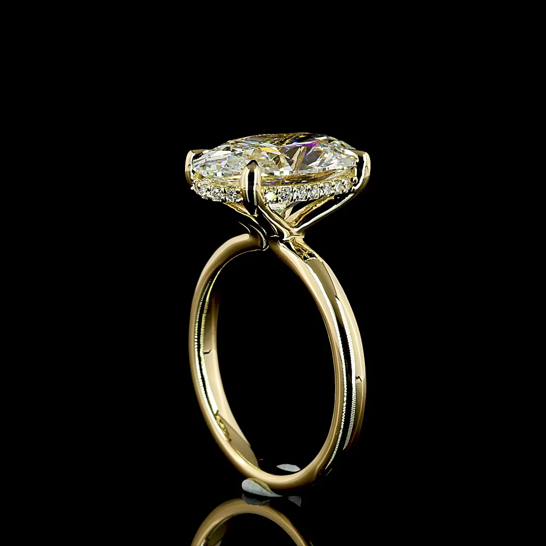 5.14 Cts 14k Yellow Gold Oval Shape Hidden Halo Ring - Image 2