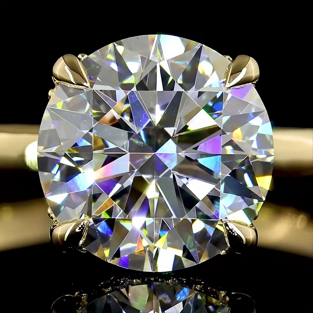 2.16 Cts 14k Yellow Gold Round Shape Hidden Halo Ring - Image 3