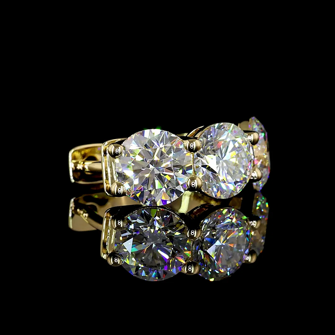 4.39 Cts 14k Yellow Gold Round Shape Huggies Earring - Image 4