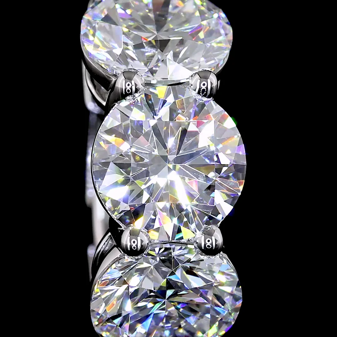 6.19 Cts 14k White Gold Round Shape Huggies Earring - Image 3