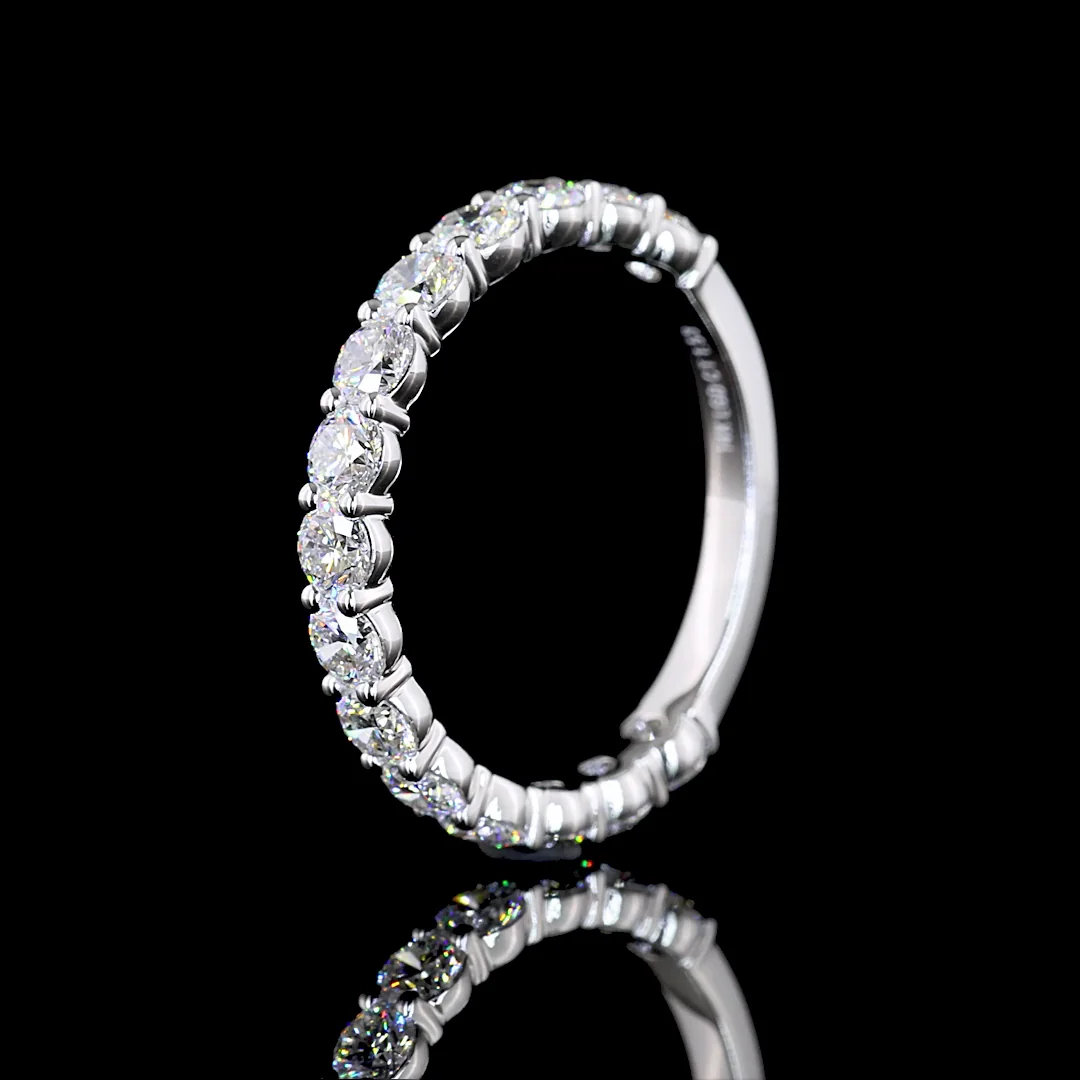 1.54 Cts 14k White Gold Round Shape 3/4 Band Eternity Band - Image 4