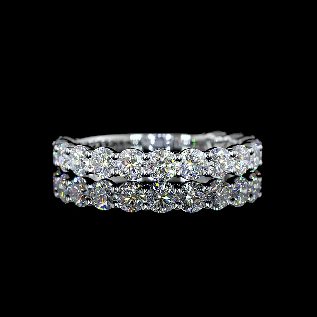 1.54 Cts 14k White Gold Round Shape 3/4 Band Eternity Band - Video