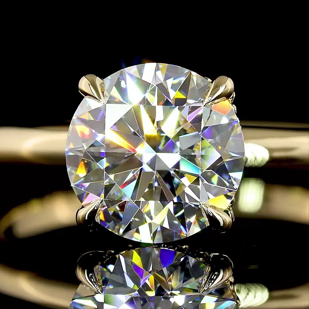 1.59 Cts 14k Yellow Gold Round Shape Hidden Halo Ring - Image 3