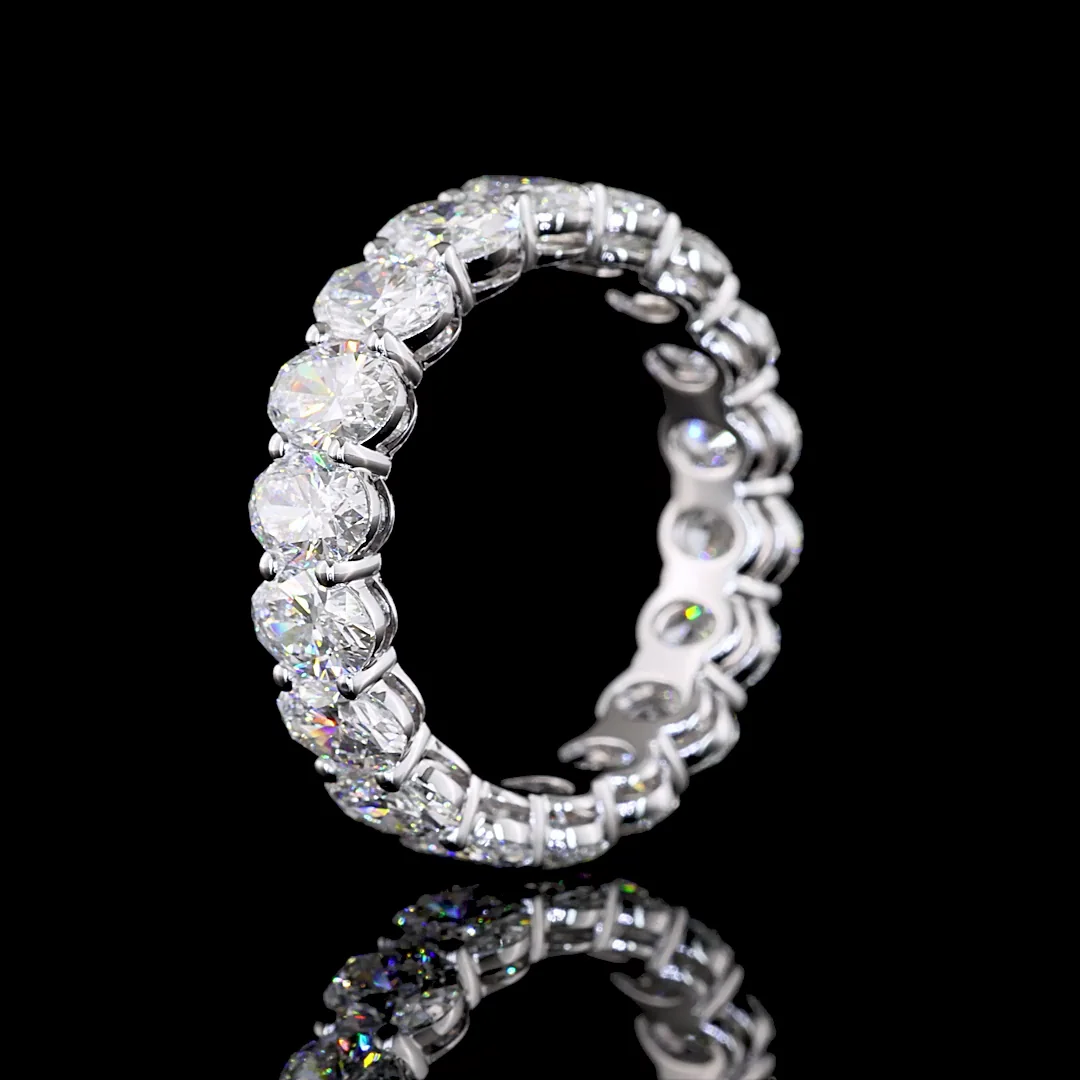 4.77 Cts 14k White Gold Oval Shape Eternity Band Eternity Band - Image 4
