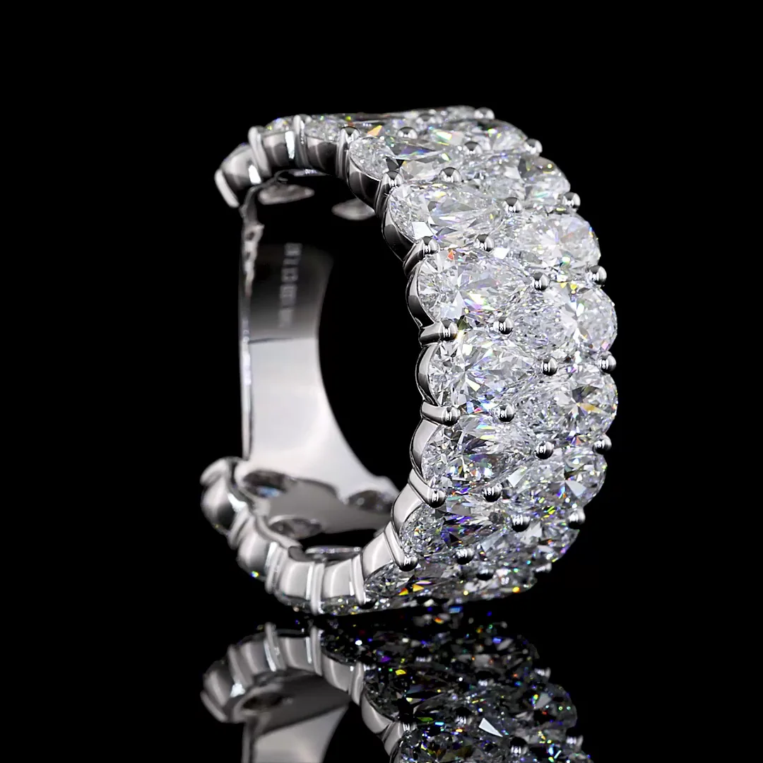 7.87 Cts 14k White Gold Pear Shape 3/4 Band Eternity Band - Image 2