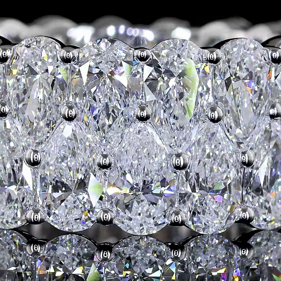 10.01 Cts 14k White Gold Pear Shape Eternity Band Eternity Band - Image 3