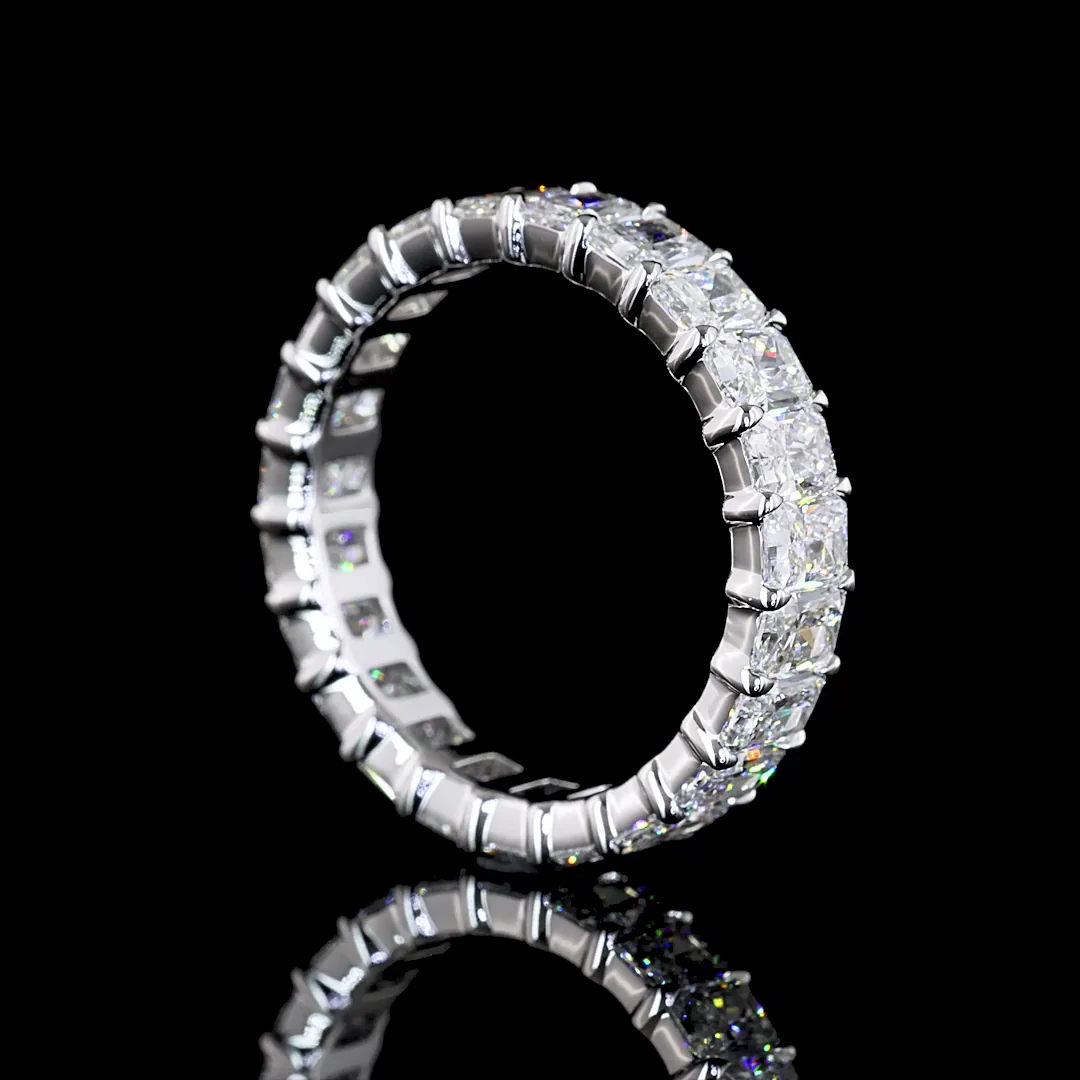 3.57 Cts 14k White Gold Radiant Shape Eternity Band Eternity Band - Image 2