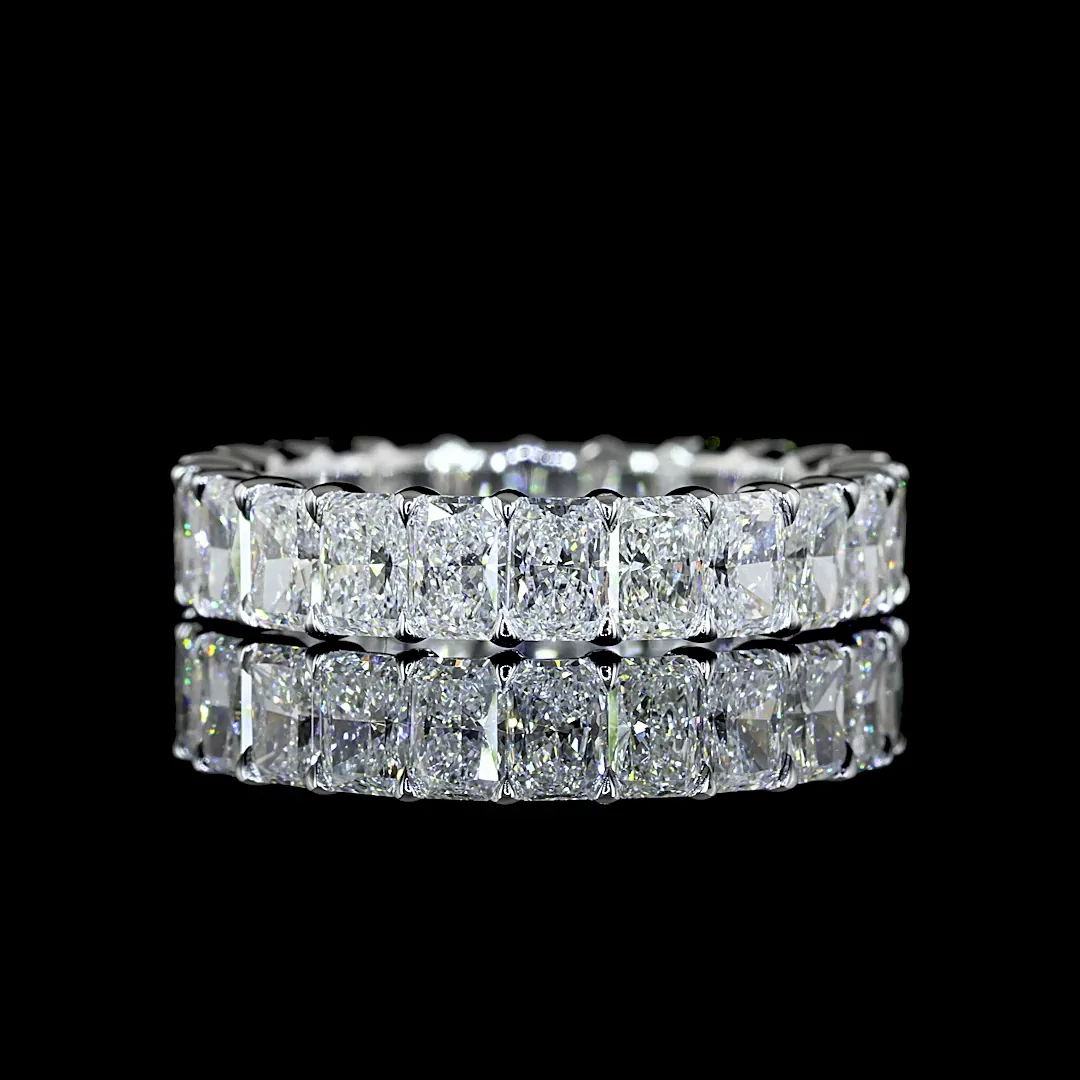 3.57 Cts 14k White Gold Radiant Shape Eternity Band Eternity Band - Video