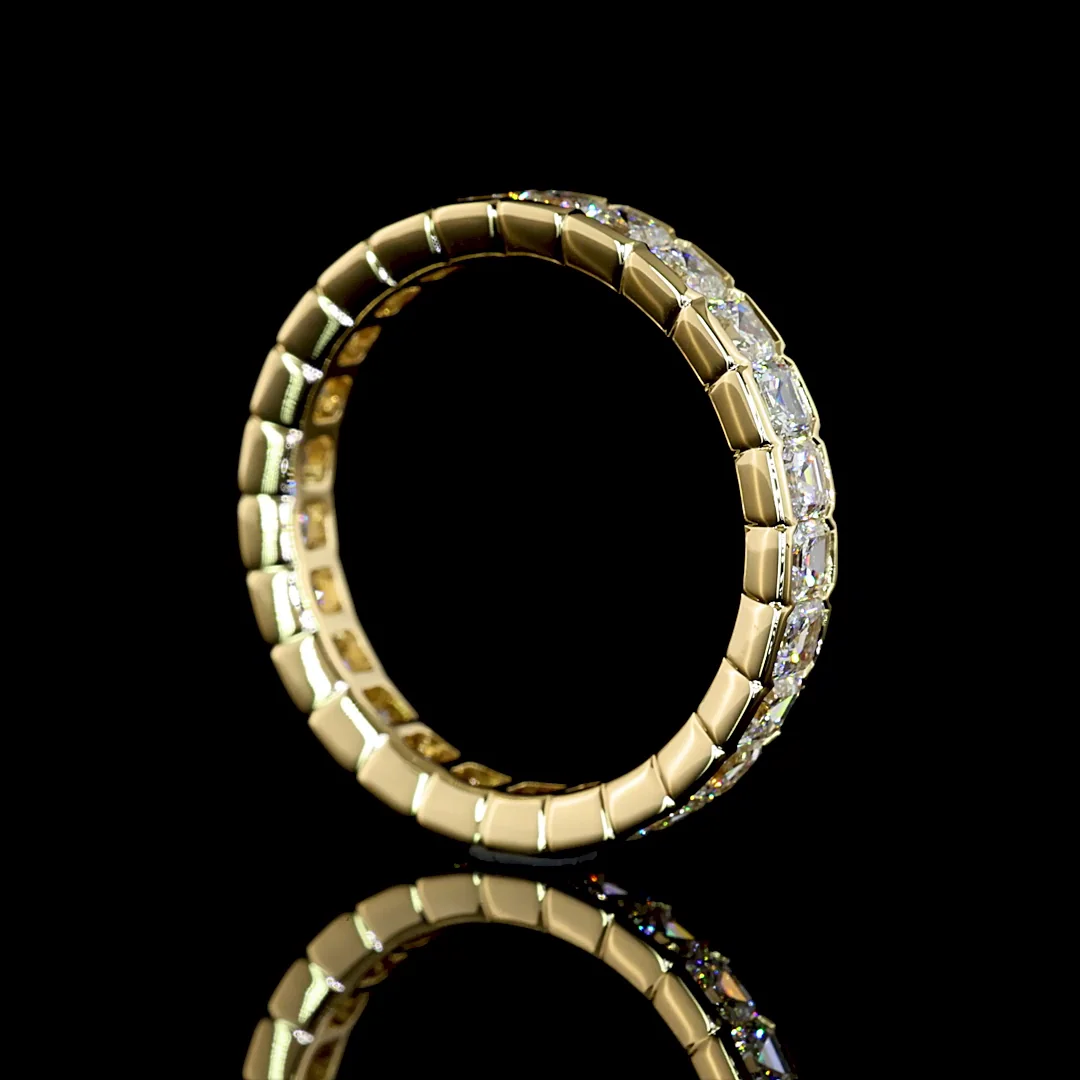 2.07 Cts 14k Yellow Gold Asscher Shape Eternity Band Eternity Band - Image 2
