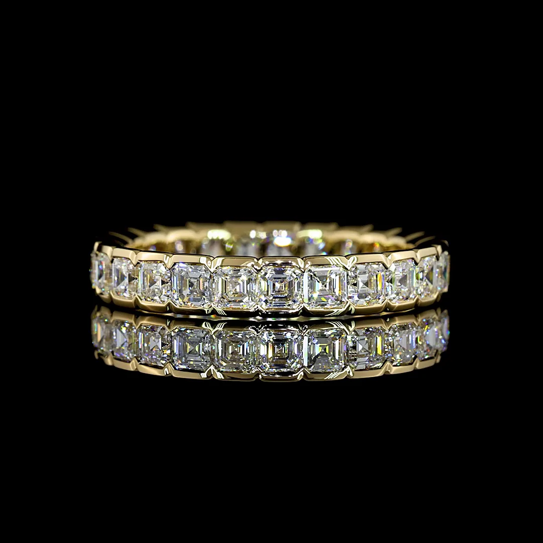2.07 Cts 14k Yellow Gold Asscher Shape Eternity Band Eternity Band - Video