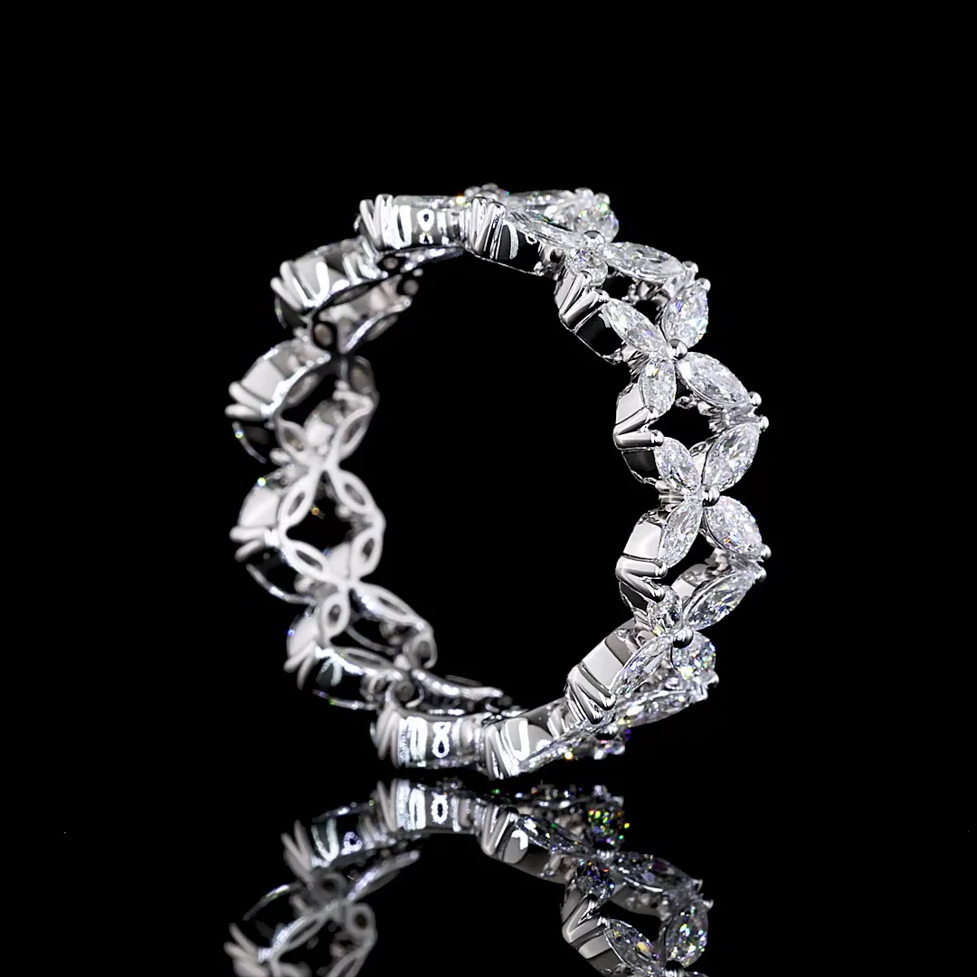 1.34 Cts 18k White Gold Marquise Shape Eternity Band Eternity Band - Image 2