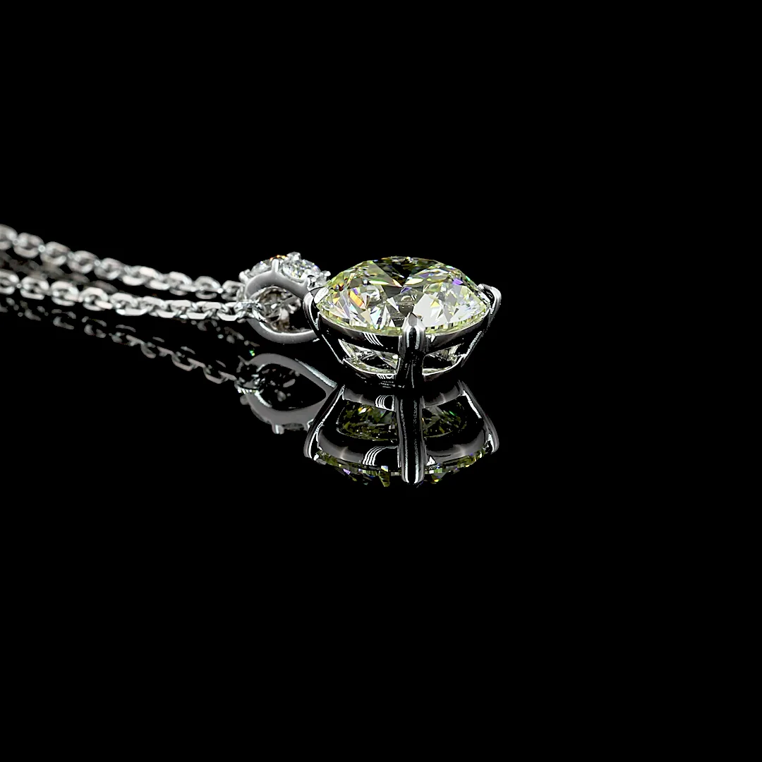 1.34 Cts 14k White Gold Round Shape Pendant Pendant - Image 2