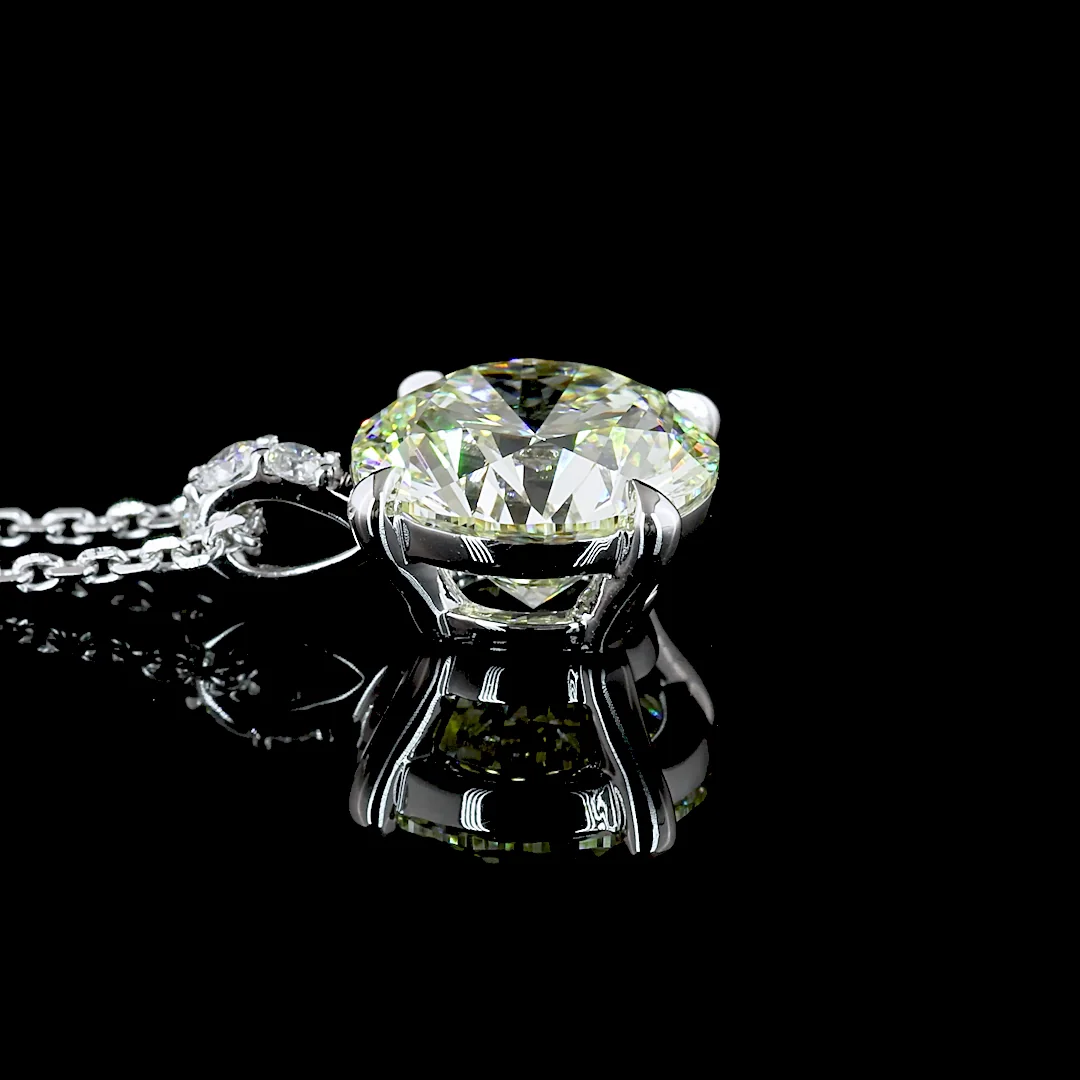 2.56 Cts 14k White Gold Round Shape Pendant Pendant - Image 2