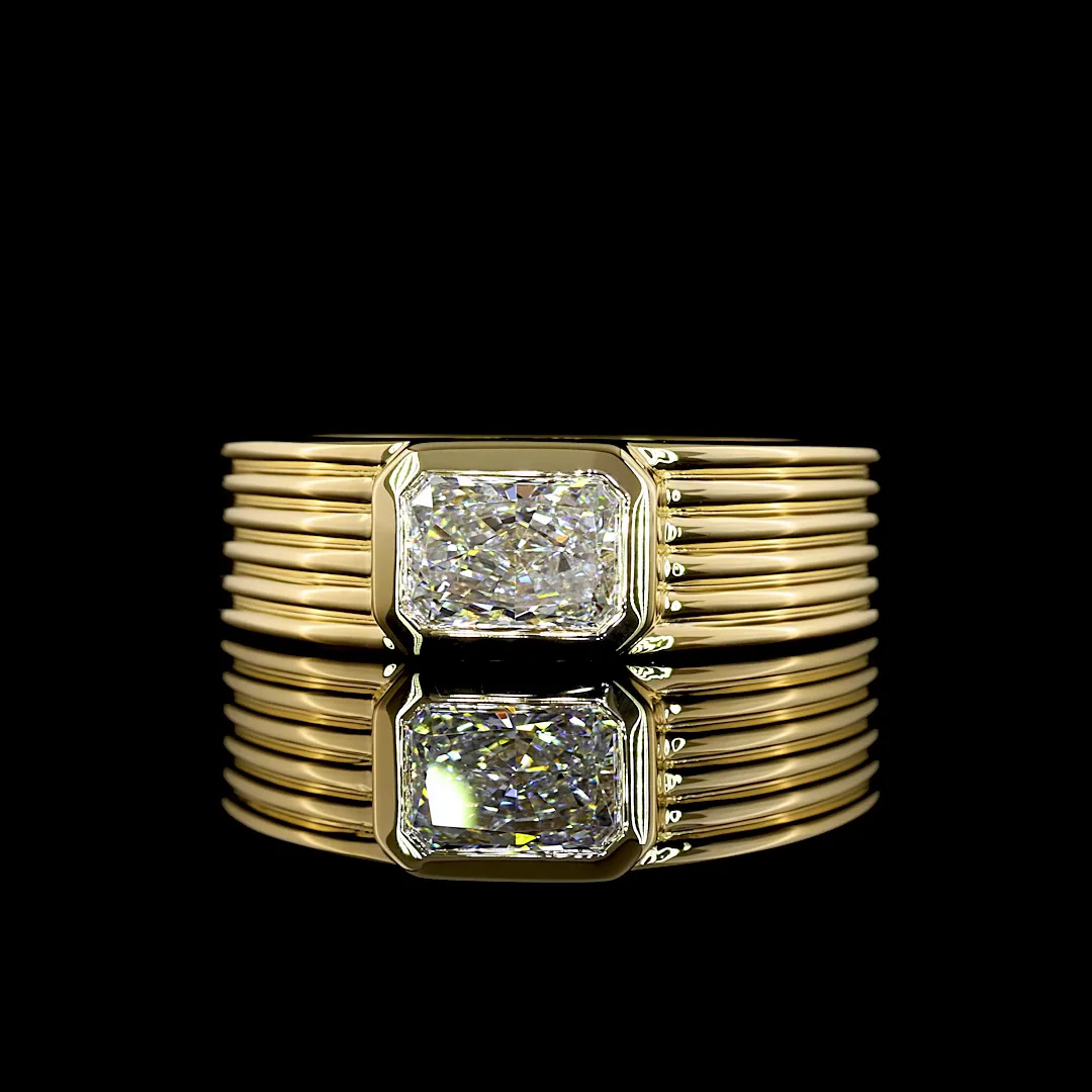 1.02 Cts 14k Yellow Gold Radiant Shape Solitaire Ring - Video