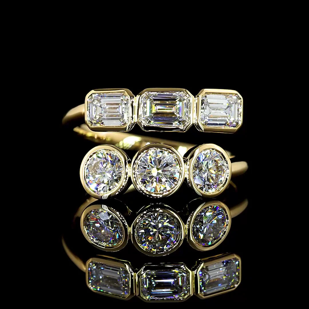 1.78 Cts 14k Yellow Gold Mix Shape Special Eternity Band - Video