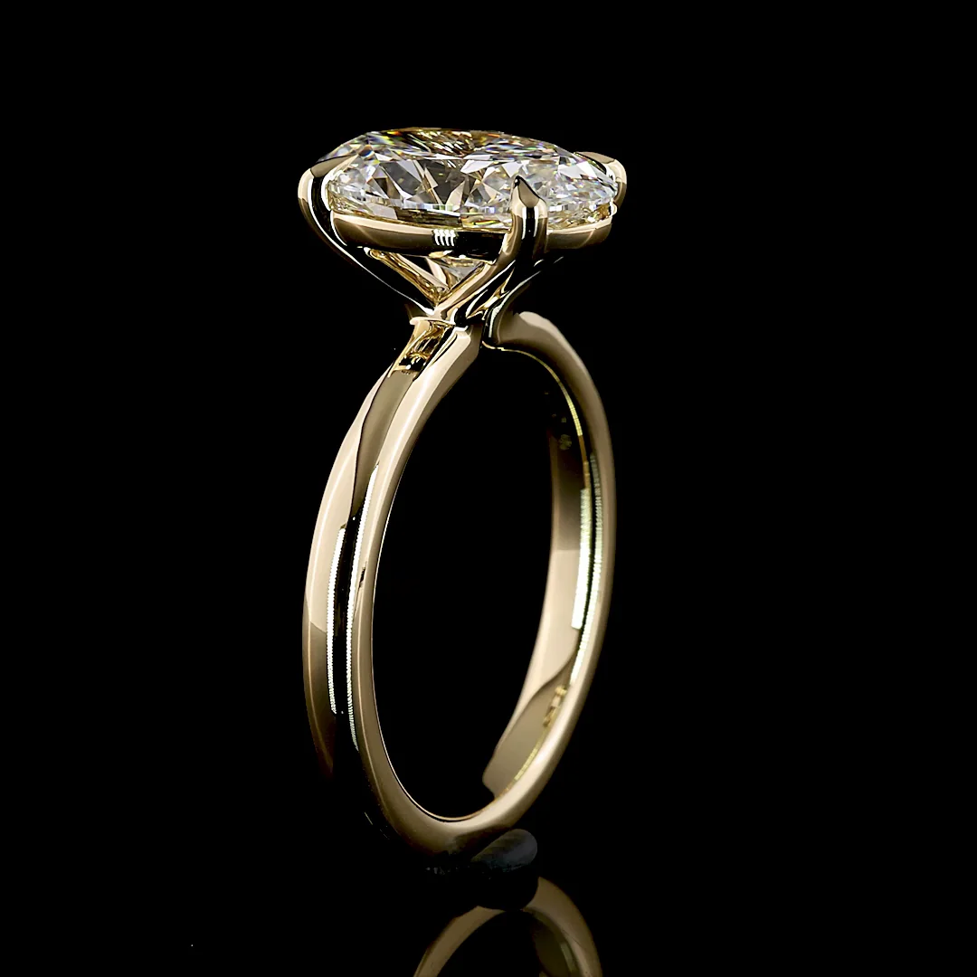 5.16 Cts 14k Yellow Gold Oval Shape Solitaire Ring - Image 4