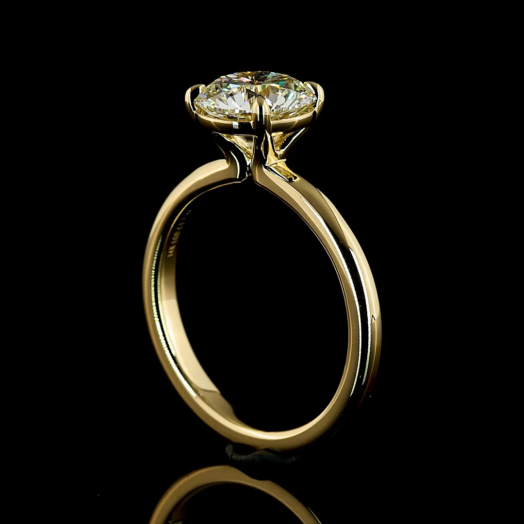 2.04 Cts 14k Yellow Gold Round Shape Solitaire Ring - Image 2
