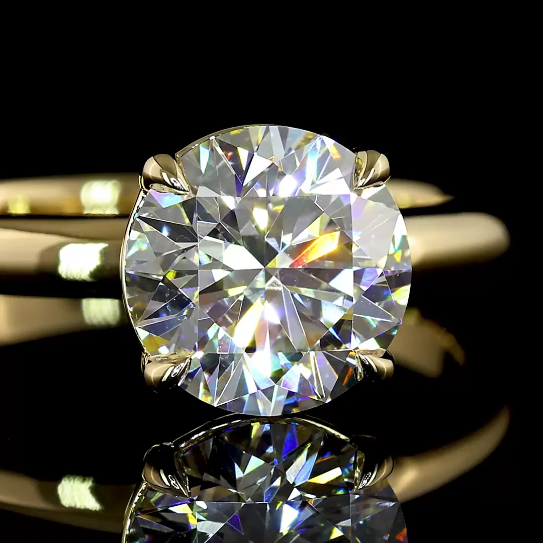 2.04 Cts 14k Yellow Gold Round Shape Solitaire Ring - Image 3