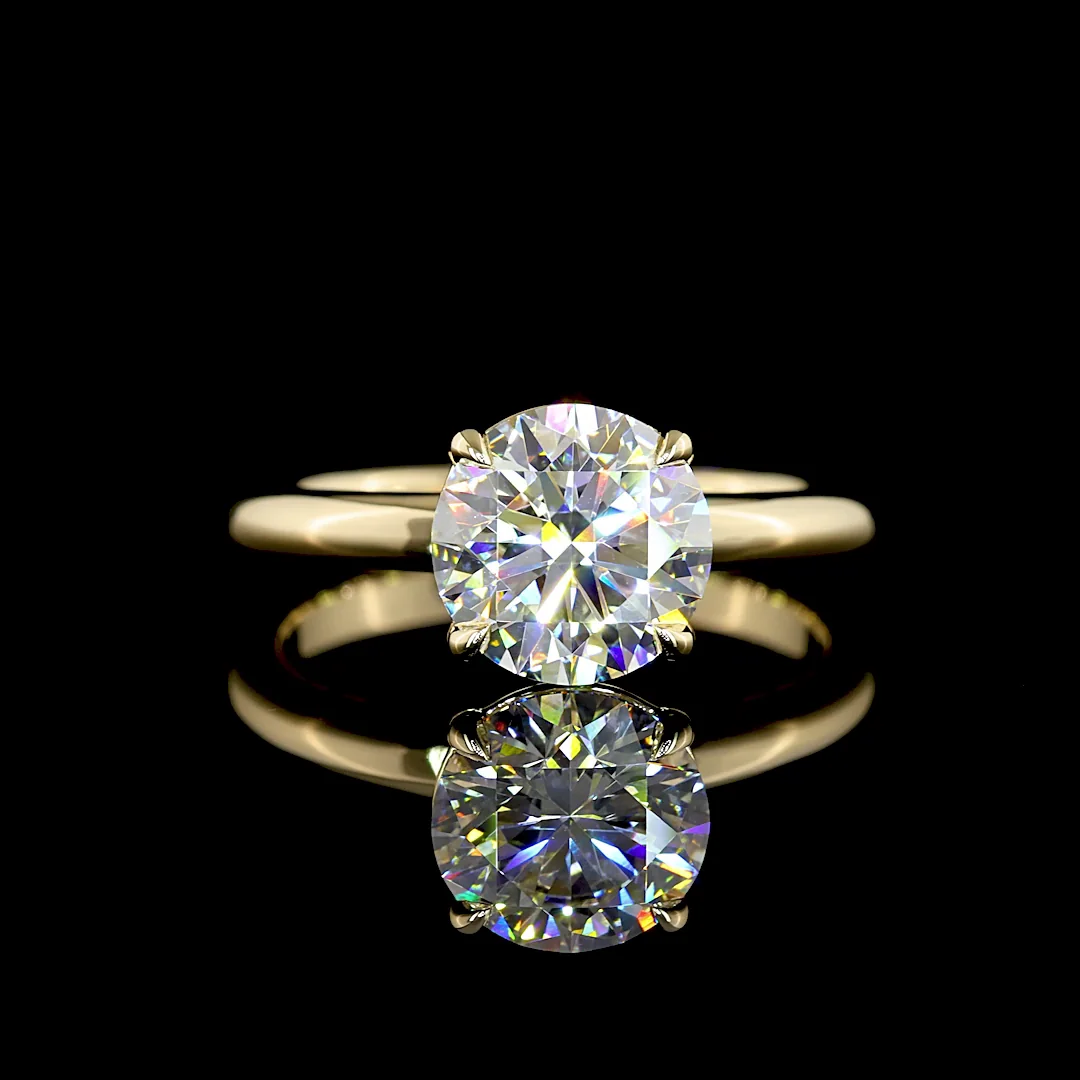 2.04 Cts 14k Yellow Gold Round Shape Solitaire Ring - Video
