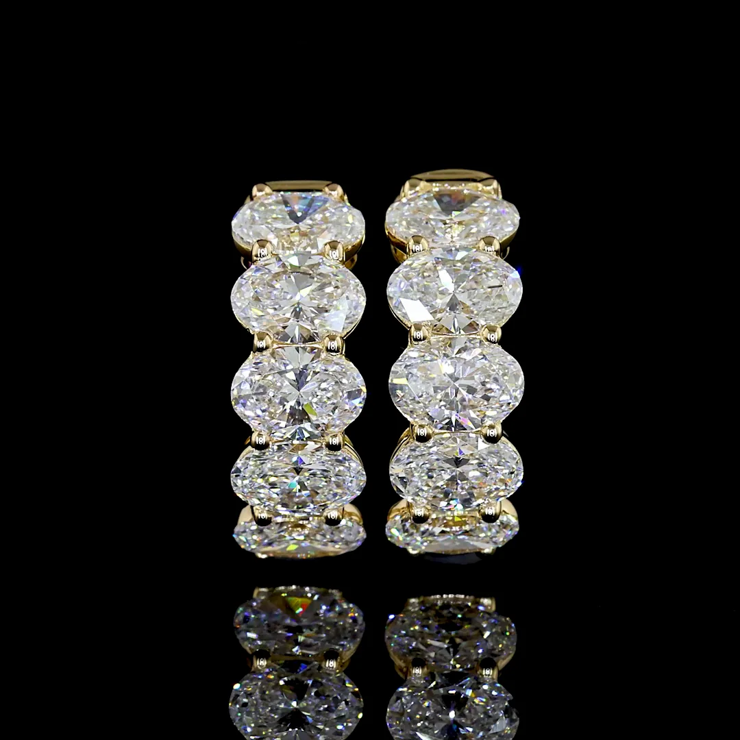 1.99 Cts 14k Yellow Gold Oval Shape Huggies Earring - Image 3