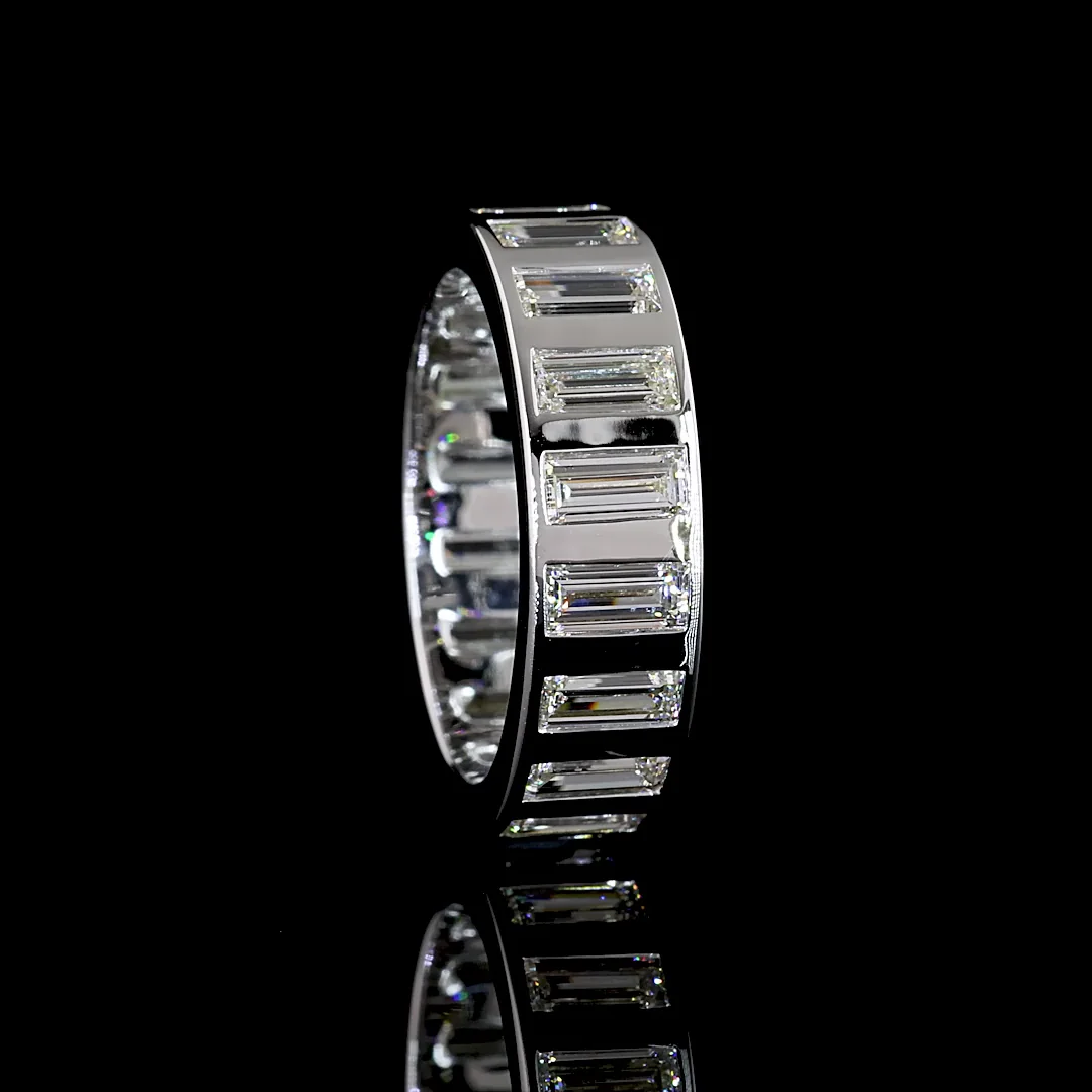 4.24 Cts 14k White Gold Baguette Shape Eternity Band Eternity Band - Image 2