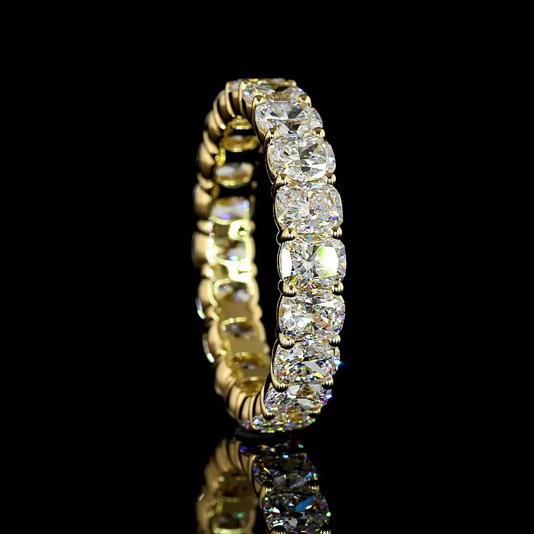 4.36 Cts 14k Yellow Gold Cushion Brilliant Shape Eternity Band Eternity Band - Image 2