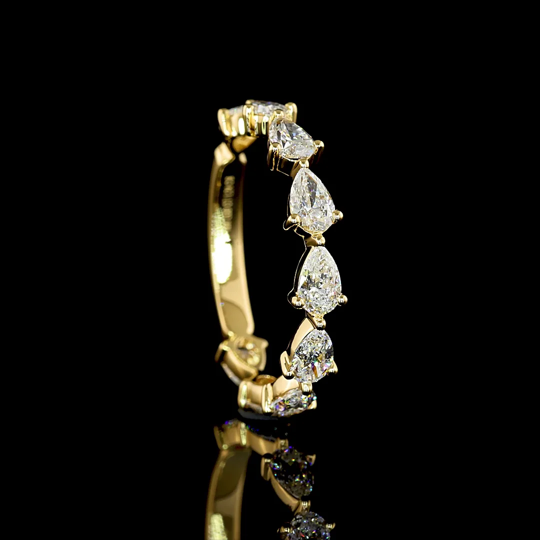 1.24 Cts 18k Yellow Gold Pear Shape Eternity Band Eternity Band - Image 2