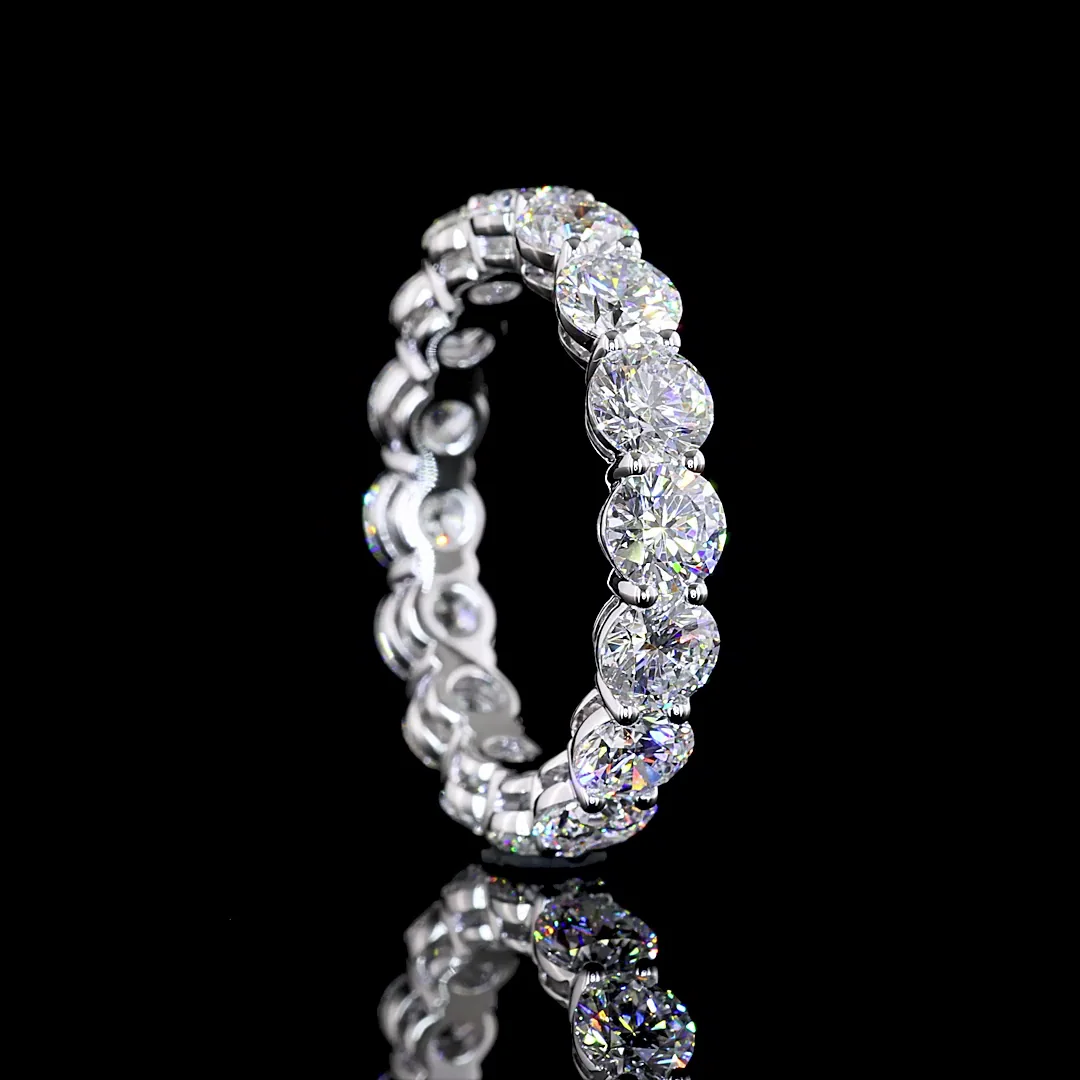 4.46 Cts 14k White Gold Round Shape Eternity Band Eternity Band - Image 2