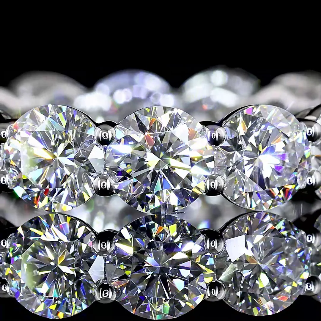 4.46 Cts 14k White Gold Round Shape Eternity Band Eternity Band - Image 3