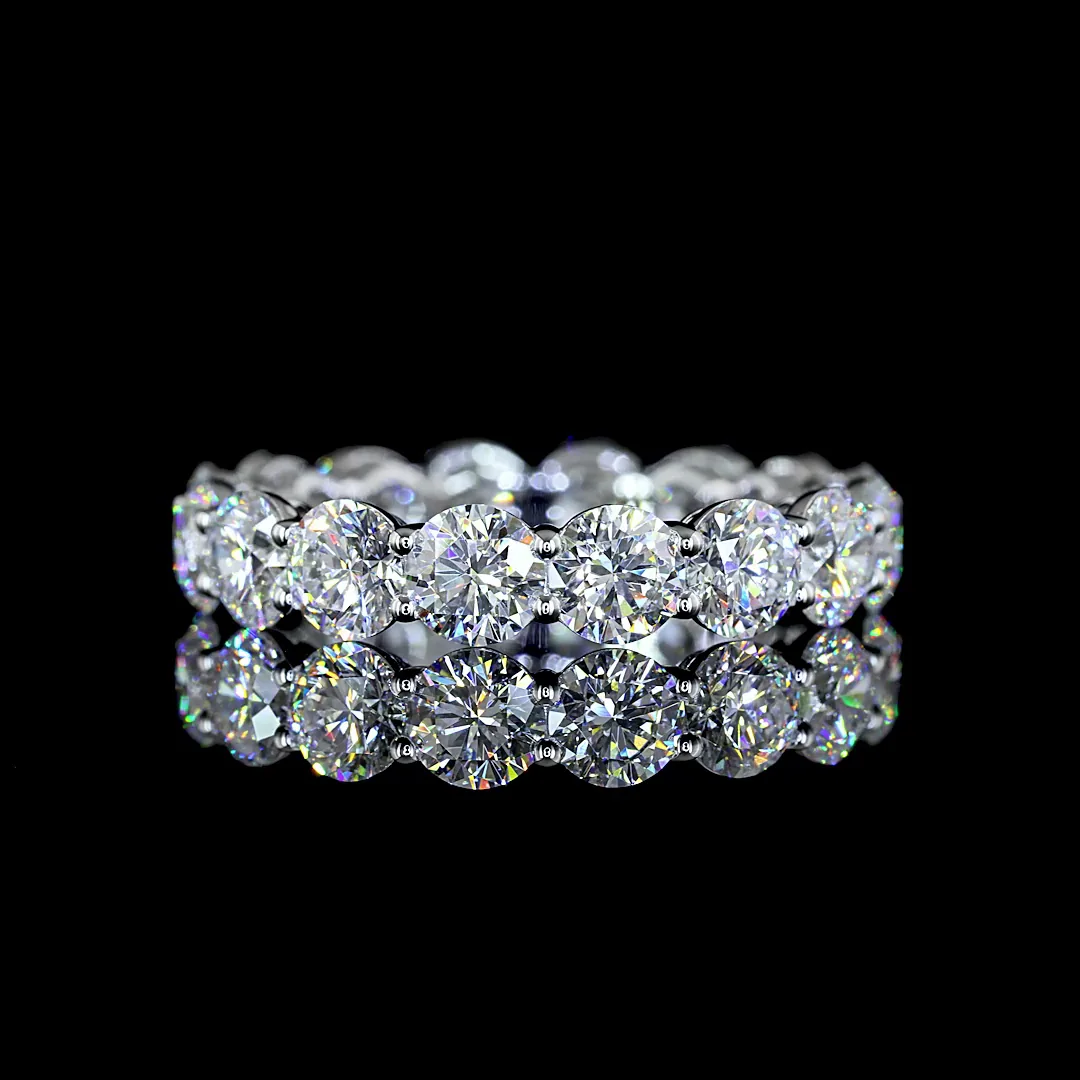 4.46 Cts 14k White Gold Round Shape Eternity Band Eternity Band - Video
