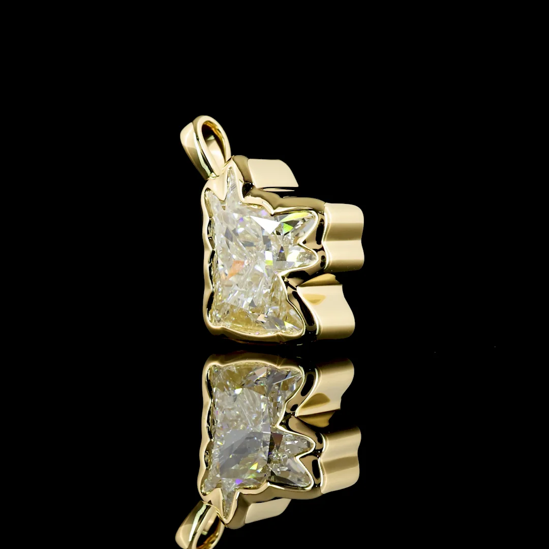 2.27 Cts 14k Yellow Gold F Bulldog Shape Symbol Pendant - Image 2