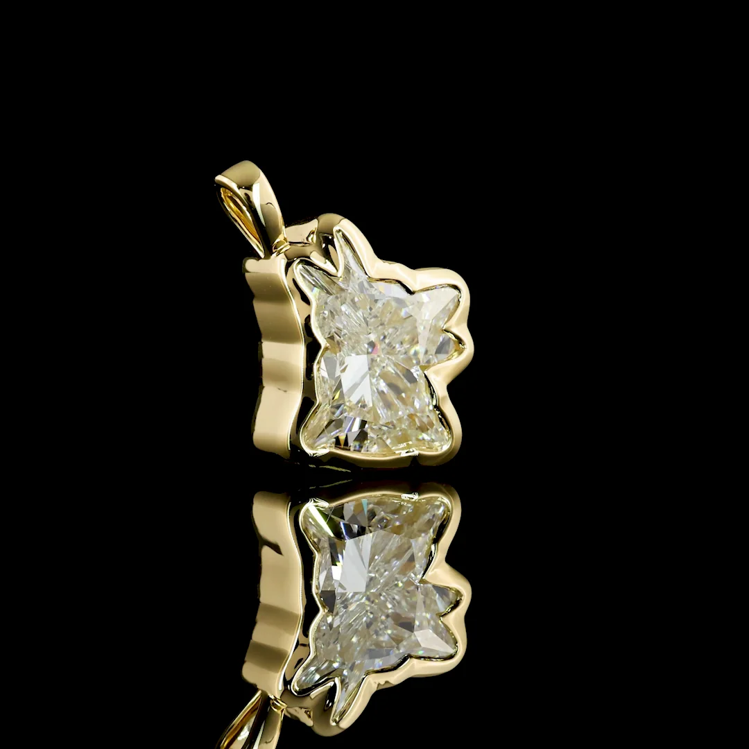 2.27 Cts 14k Yellow Gold F Bulldog Shape Symbol Pendant - Video