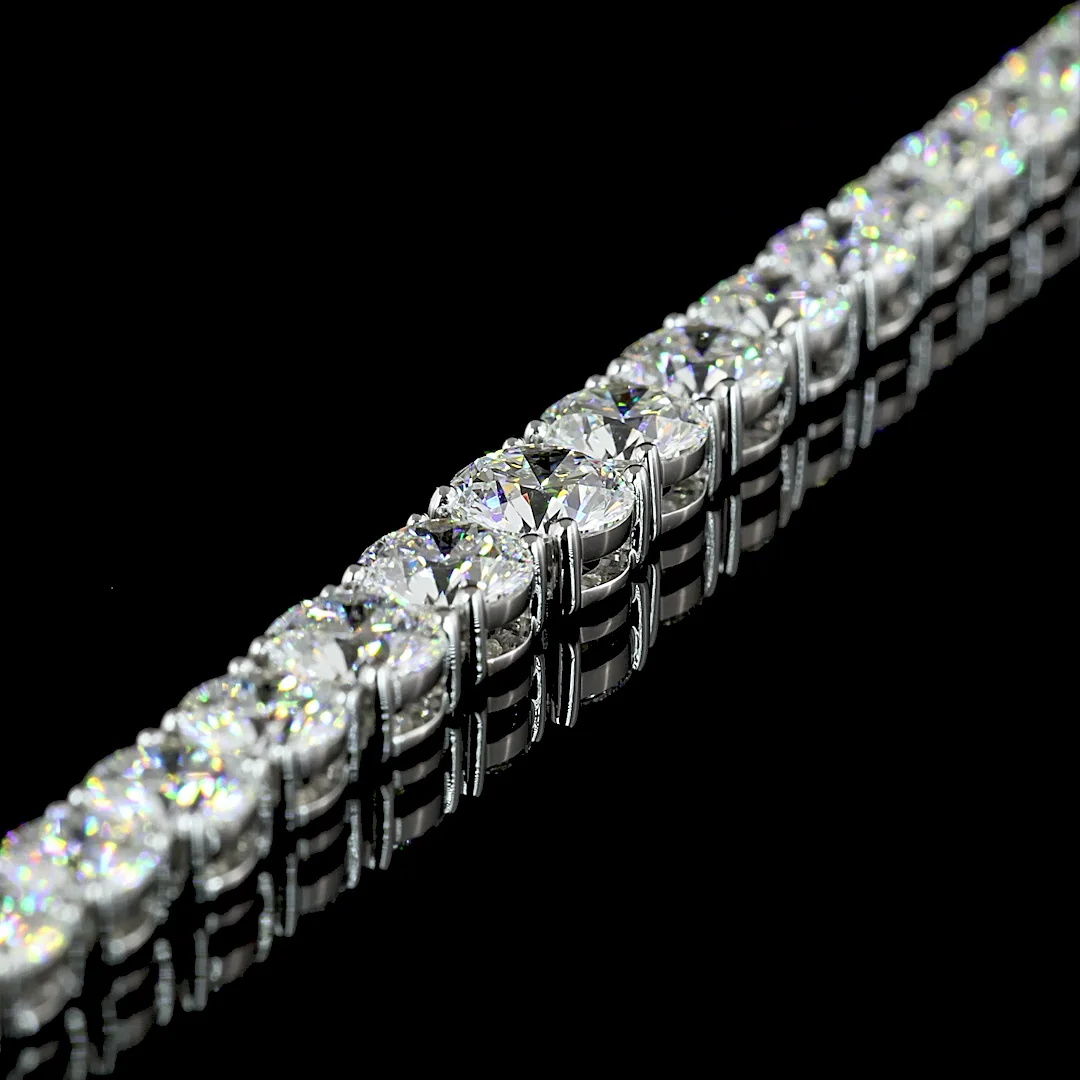 15.07 Cts 14k White Gold Round Shape Riviera Necklace - Image 4