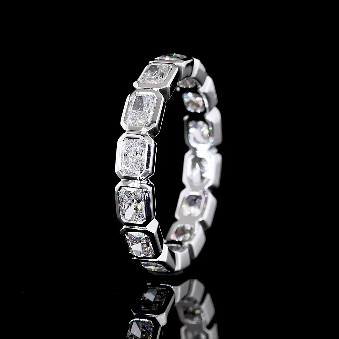 1.94 Cts 18k White Gold Radiant Shape Eternity Band Eternity Band - Image 4