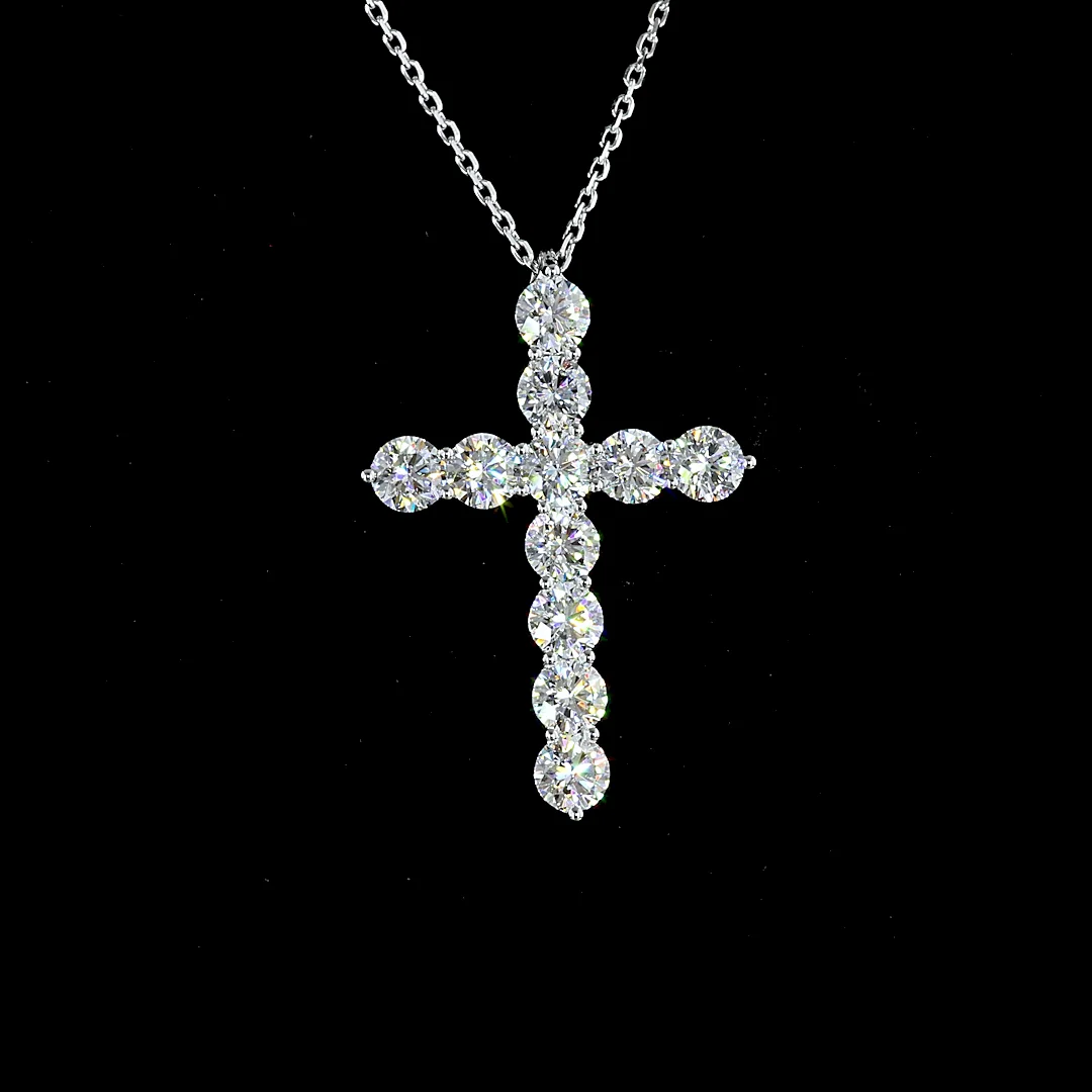 2.09 Cts 14k White Gold Round Shape Symbol Pendant - Image 3