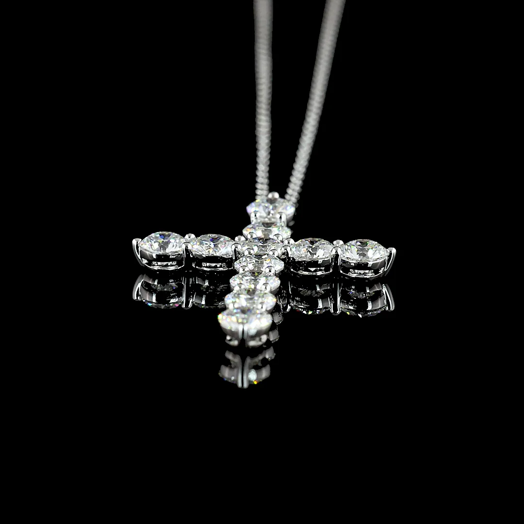 2.09 Cts 14k White Gold Round Shape Symbol Pendant - Image 4