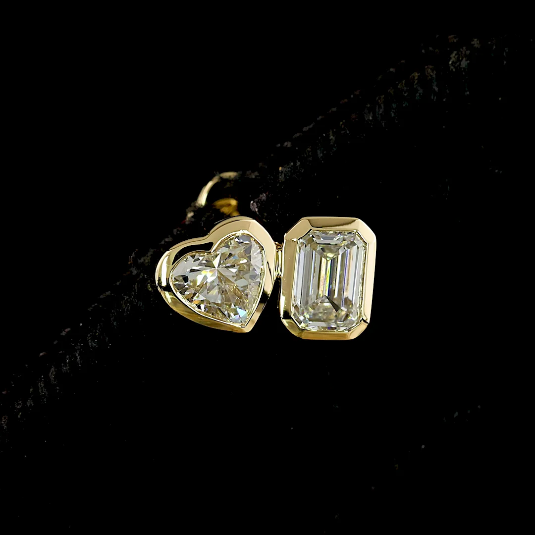 1.78 Cts 14k Yellow Gold Mix Shape Studs Earring - Image 3