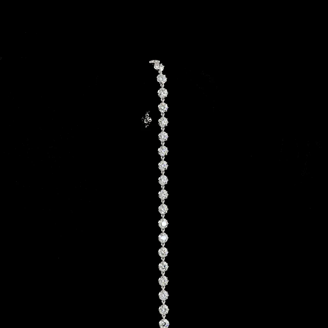4.17 Cts 18k White Gold Round Shape Station Bracelet - Image 3