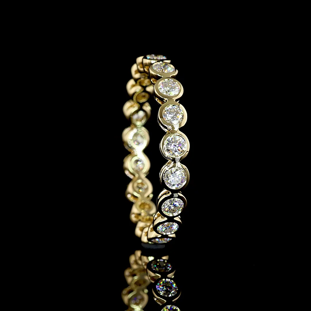 0.89 Cts 14k Yellow Gold Round Shape Eternity Band Eternity Band - Image 2