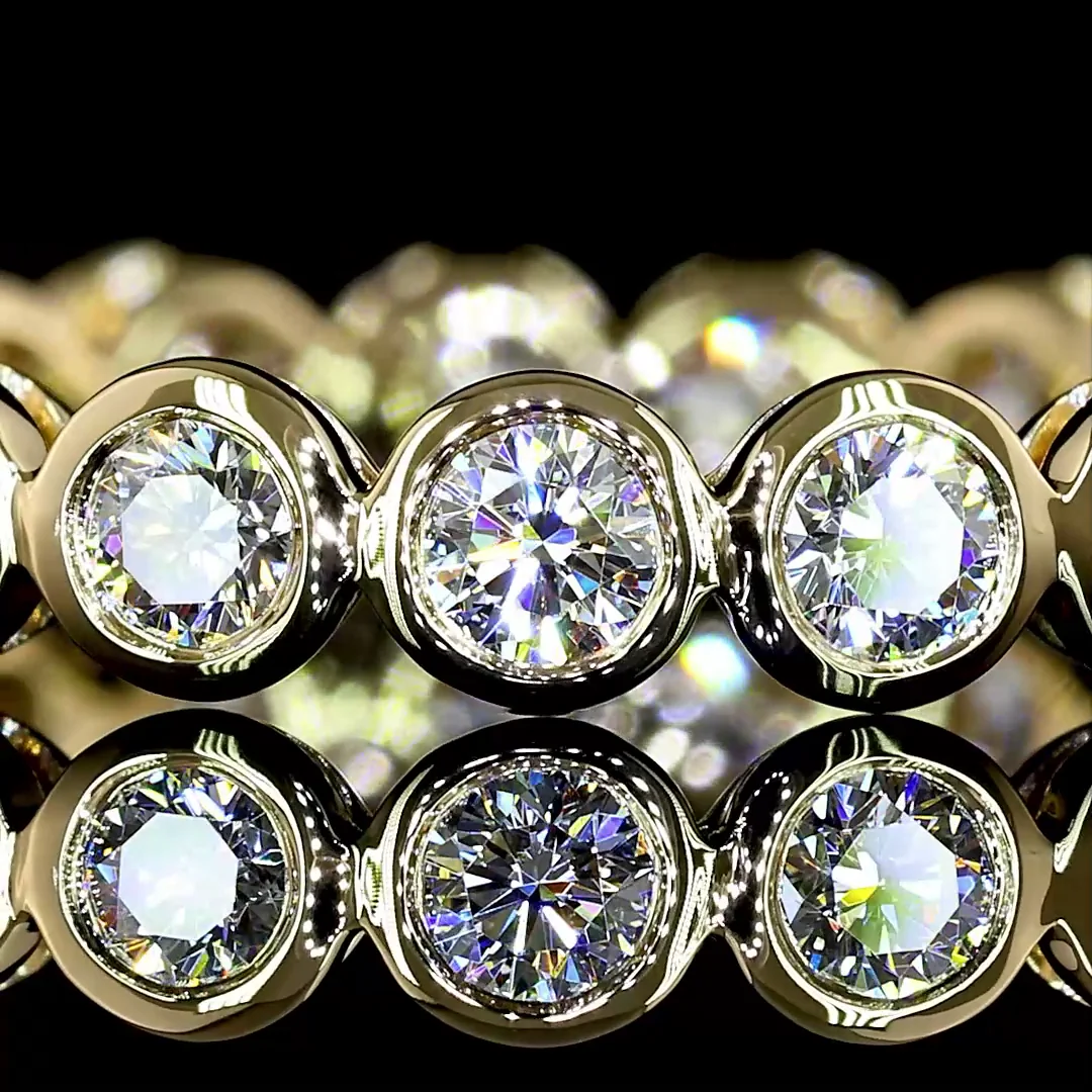 0.89 Cts 14k Yellow Gold Round Shape Eternity Band Eternity Band - Image 3