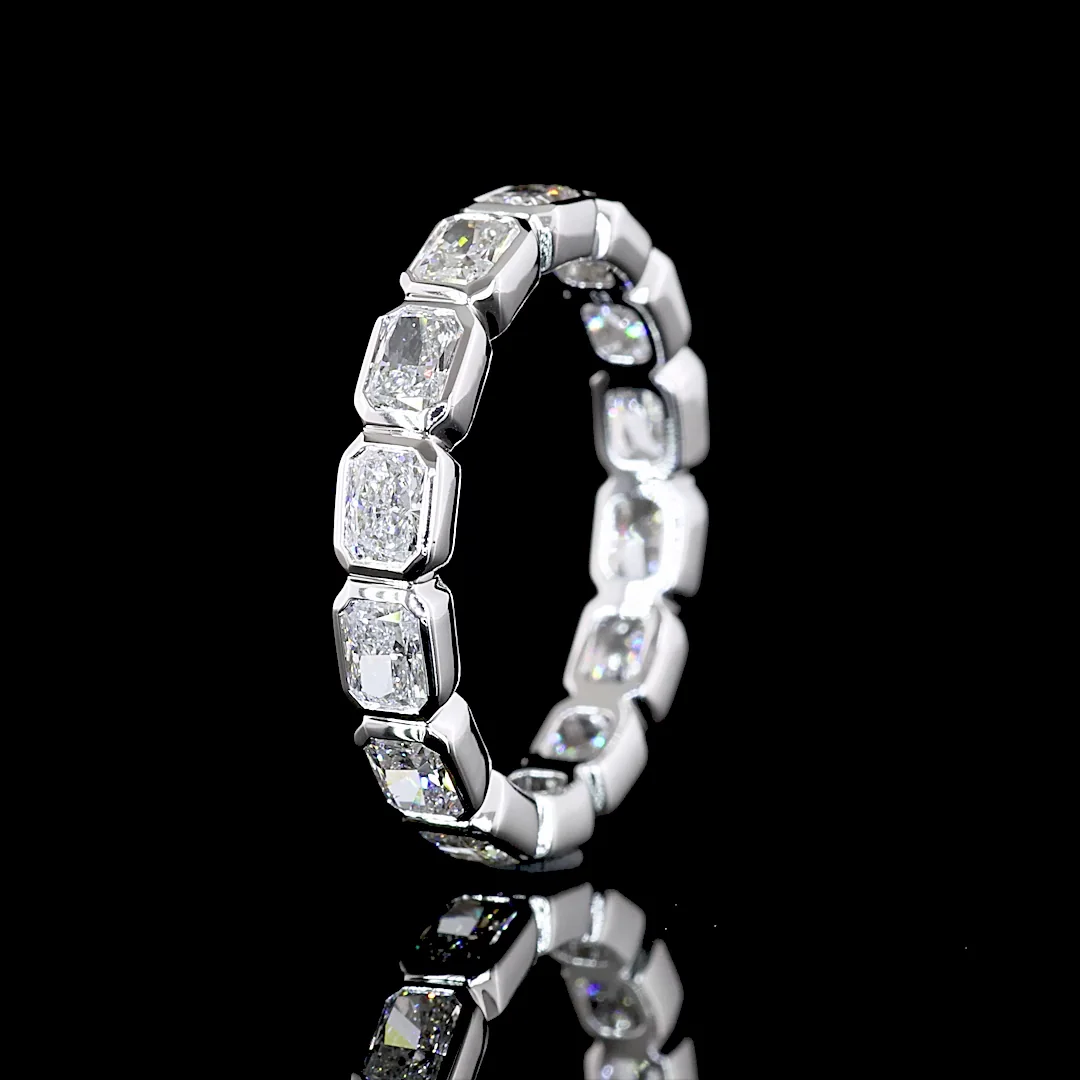 1.9 Cts 18k White Gold Radiant Shape Eternity Band Eternity Band - Image 4