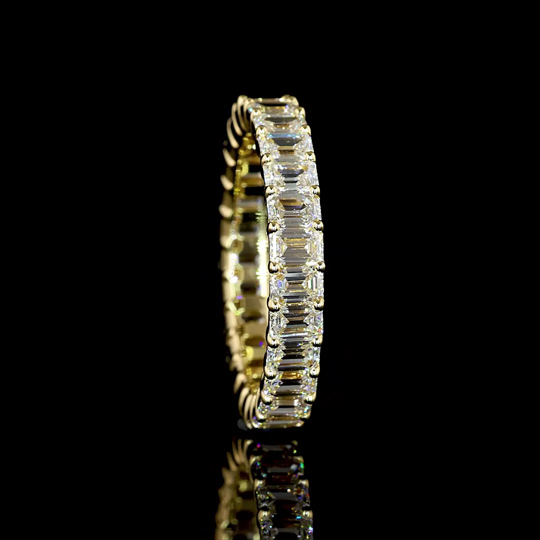 3.23 Cts 14k Yellow Gold Emerald Shape Eternity Band Eternity Band - Image 2