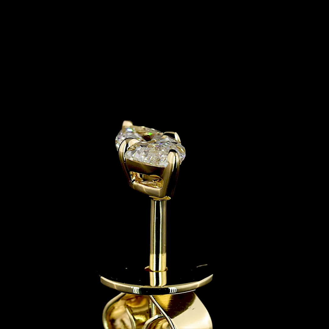 0.34 Cts 14k Yellow Gold Marquise Shape Studs Earring - Image 4