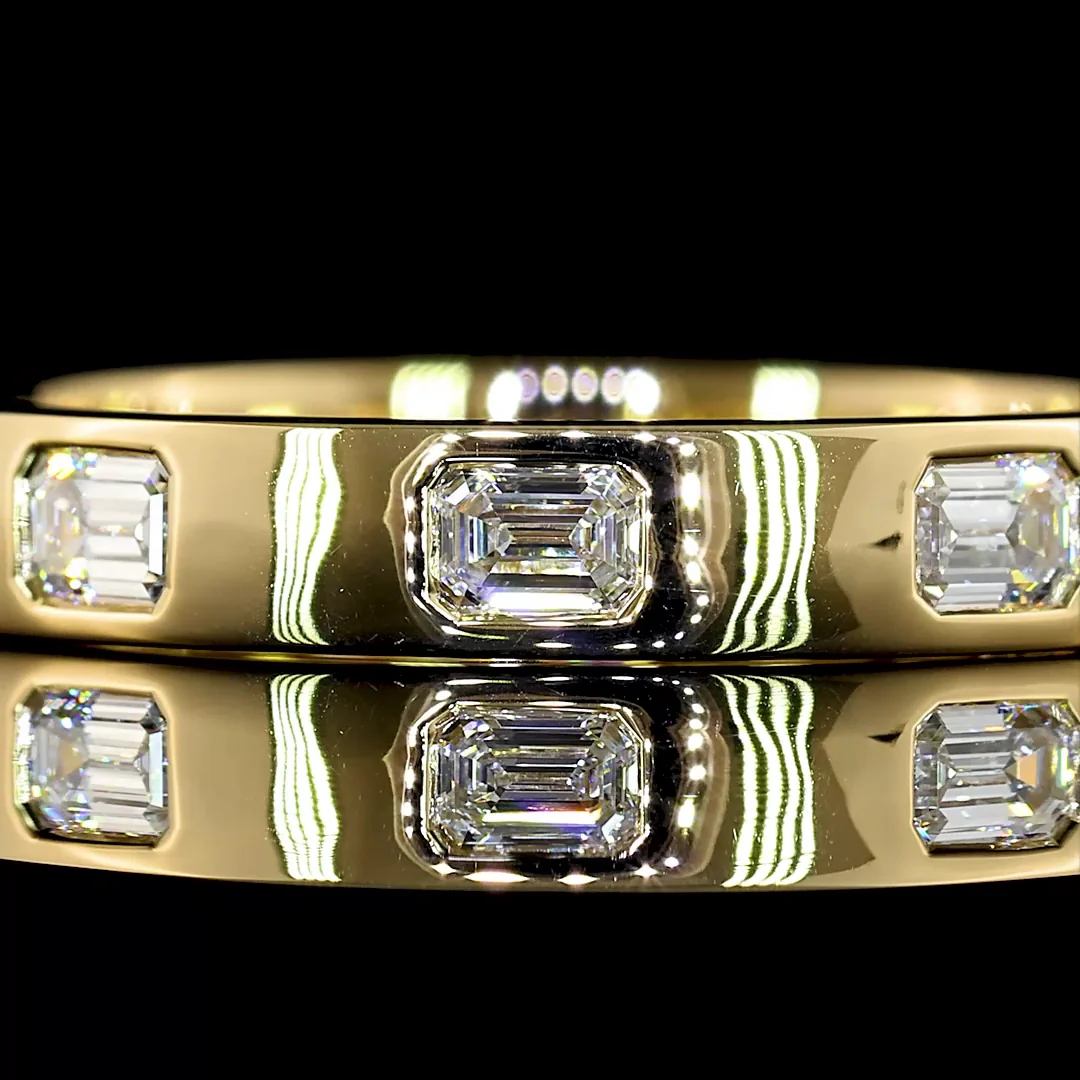 0.5 Cts 14k Yellow Gold Emerald Shape Eternity Band Eternity Band - Image 3